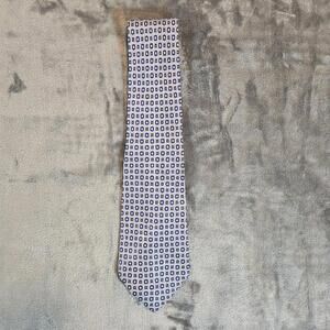 Polo Ralph Lauren Mens Blue Geometric Print Classic Look Silk Tie 57x4 Inches